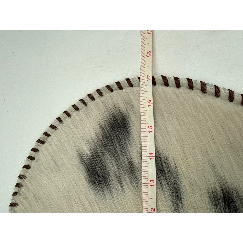 Placemats‎ Set of 4 Genuine Cowhide Oval Hair on Hide Leather Whipstitch Border